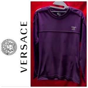 Vintage Versace Purple Long Sleeve Shirt Large Unisex